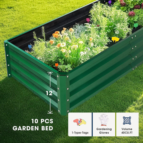 Arlmont & Co. Chemeka Metal Garden Bed Wayfair